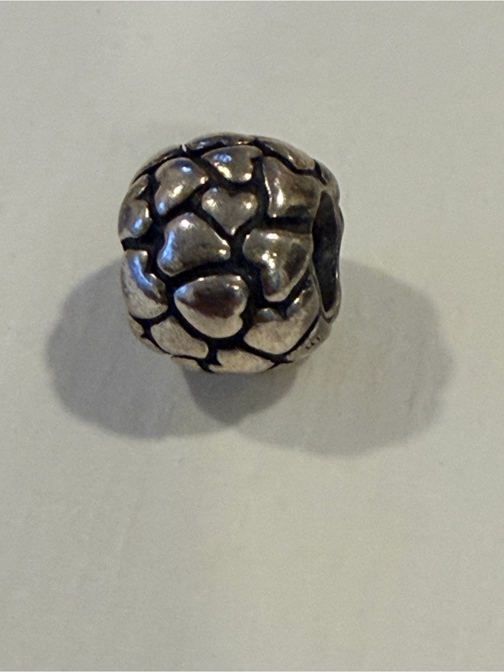 Pandora Hearts/Lots of Love Retired Silver Heart Cluster Charm Bead #790174